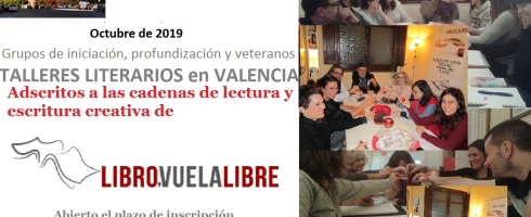 Octubre de 2019. Comienzan los talleres de escritura de LIBRO, VUELA LIBRE en Valencia